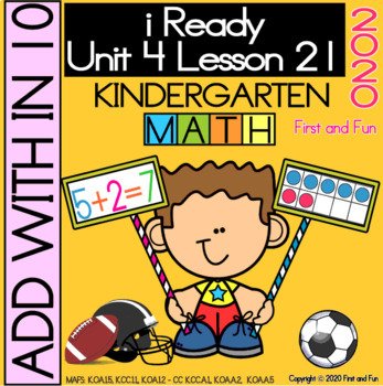Preview of ADD WITHIN 10 iREADY KINDERGARTEN MATH UNIT 4 LESSON 21 WORKSHEET POSTER EXIT