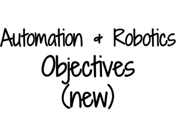 Preview of PLTW Automation & Robotics Objectives Posters