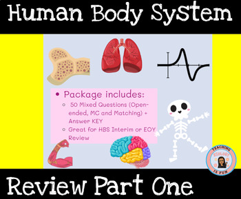 Preview of Human Body Systems EOY Review Part 1 Worksheet