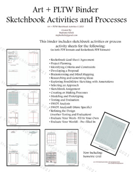 Preview of PLTW, Science and Art Processes and Activities Binder