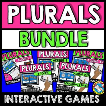 Preview of SINGULAR AND PLURAL NOUNS BOOM CARDS BUNDLE DIGITAL GAMES GRAMMAR ACTIVITIES