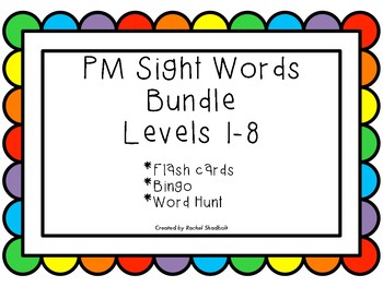 Preview of PM Sight Words Bundle Levels 1-8