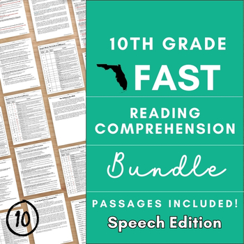 Preview of PM3 10th Grade Florida Fast Reading Comprehension Passage & Questions Bundle