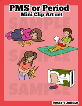 Preview of PMS Period or Menstruation Clip Art Mini set A