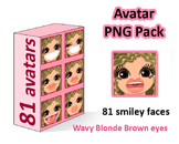 ♡ PNG Pack 81 avatars. Girl Faces. Wavy Blonde, Brown eyes