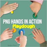 PNGs of children's hands with PLAYDOUGH