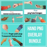 PNGs of kids hands pointing and writing BUNDLE