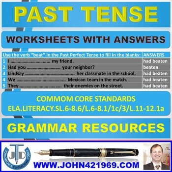 Preview of PAST TENSE VERBS: 15 WORKSHEETS WITH ANSWERS