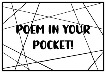 POEM IN YOUR POCKET! Poetry Month Activity, Poetry Coloring Pages
