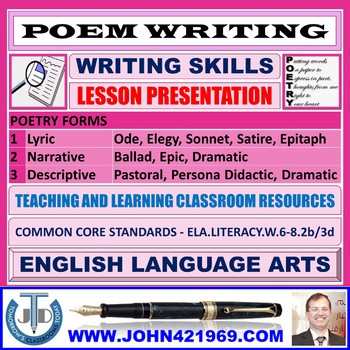 Preview of POEM WRITING : READY TO USE LESSON PRESENTATION
