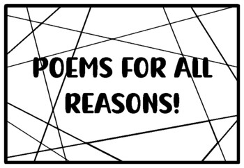 POEMS FOR ALL REASONS! Poetry Month Activity, Poetry Coloring Pages
