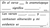 POESíA Sentence Stems, Poetry Terms & Bookmarks in Spanish