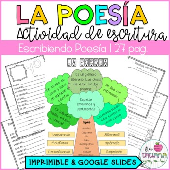 Preview of Poetry Writing Unit in Spanish | Escribiendo Poesía