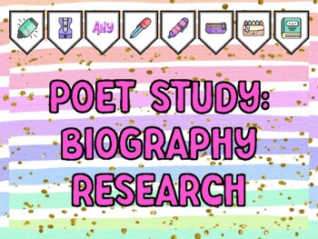 Preview of POET STUDY: BIOGRAPHY RESEARCH Poetry Bulletin Board Kit