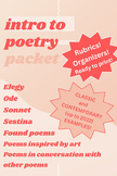 POETRY 101 PACKET - poems! rubric! assignments! - Creative
