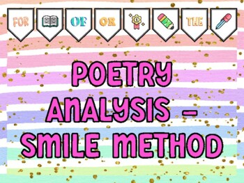 Preview of POETRY ANALYSIS -SMILE METHOD Poetry Bulletin Board Kit