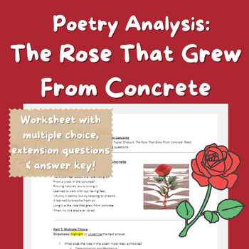 Preview of POETRY ANALYSIS: THE ROSE THAT GREW FROM CONCRETE BY TUPAC SHAKUR