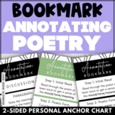 Poetry Anchor Chart - Bookmark for Reading, Annotating, an