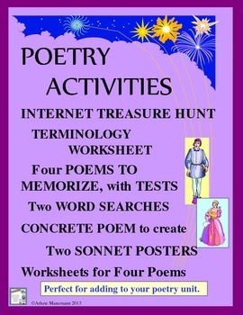 Preview of POETRY Activities: Internet Treasure Hunt, Memorize, Compare Genres