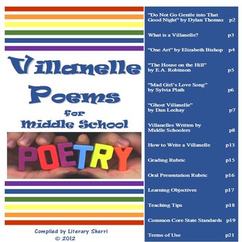 Preview of POETRY: Analyzing and Writing Villanelle Poems