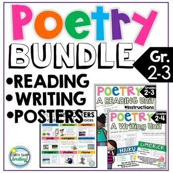Preview of POETRY Unit Reading Writing Bundle ~ Poetry Elements 2nd Grade and 3rd Grade