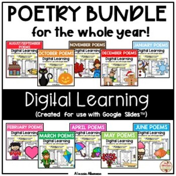 Preview of POETRY BUNDLE (Digital/Distance Learning) for use with Google Slides™/Classroom™