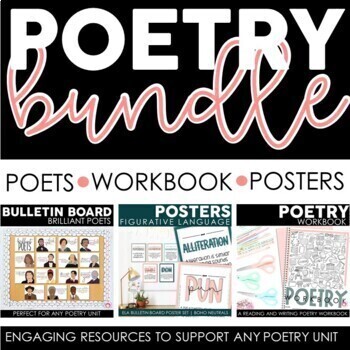 Preview of POETRY: Workbook, Figurative Language Posters & Brilliant Poets