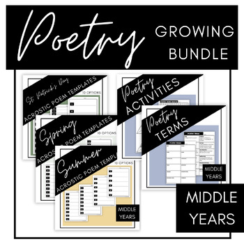 Preview of GROWING BUNDLE: Poetry Activities for Middle School
