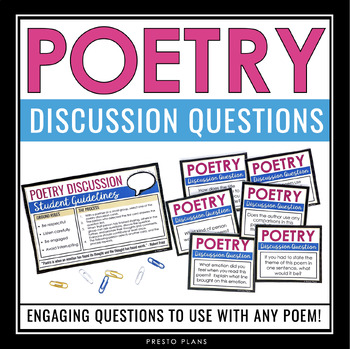 Preview of Poetry Discussion Questions - Analysis and Response Questions for Poems