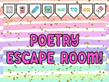 Preview of POETRY ESCAPE ROOM! Poetry Bulletin Board Kit