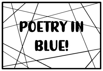 POETRY IN BLUE! Poetry Month Activity, Poetry Coloring Pages by Anisha ...