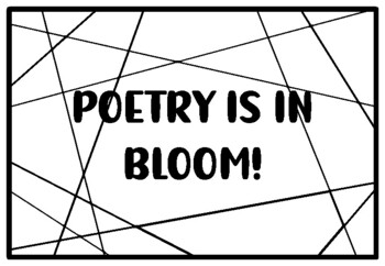 POETRY IS IN BLOOM! Poetry Month Activity, Poetry Coloring Pages
