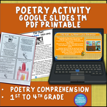 Preview of THE DUAL POEM DIGITAL, PRINTABLE ELA POETRY COMPREHENSION ACTIVITY 2ND 3RD GRADE