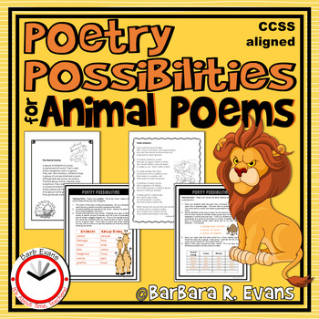 Preview of POETRY UNIT  Animal Poetry Activities  Poetry Elements  Writing  Science