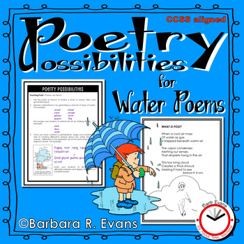 Preview of POETRY UNIT Water Poems Activities, Poetry Elements Writing
