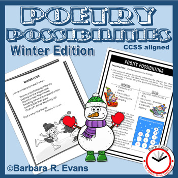 Preview of POETRY UNIT Winter Poetry Activities Figurative Language Poetic Elements Writing