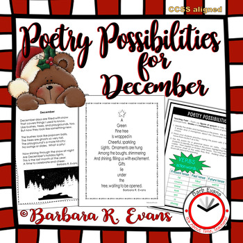 Preview of POETRY UNIT for DECEMBER Poetry Activities Poetry Elements Writing 