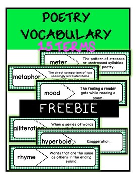 POETRY VOCABULARY/ PUZZLE 15 POETRY TERMS by Classworld | TpT