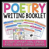 Poetry Writing Unit Booklet - Haiku, Acrostic, Limerick, C
