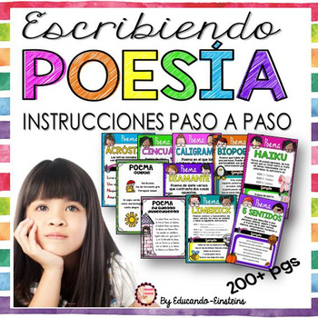 Preview of POETRY WRITING UNIT IN SPANISH/ ESCRIBIENDO POESÍA - PRINTABLE & GOOGLE SLIDES