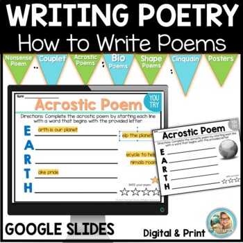 Preview of POETRY Writing | Google Slides PRINT OPTION