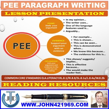 Preview of PEE PARAGRAPH WRITING LESSON PRESENTATION