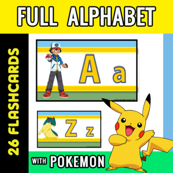 PRINTABLE Pokemon Alphabet Flashcard Double-sided Fan Art 