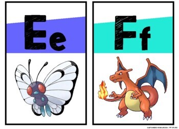 PRINTABLE Pokemon Alphabet Flashcard Double-sided Fan Art 