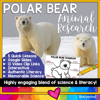 Preview of POLAR BEARS  . 5 days of FUN animal research w/ video links, literacy, science