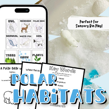 Preview of POLAR HABITAT *Primary* Research Journal + Flash Cards