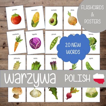 POLISH Flashcards • VEGETABLES • WARZYWA • Polish Vocabulary Flash Cards