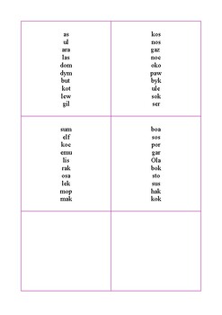 Preview of POLISH pink series rozowa seria - words lists, listy wyrazow