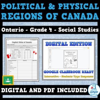 Preview of POLITICAL & PHYSICAL REGIONS OF CANADA - Ontario Social Studies - Grade 4