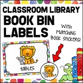POLKA DOT Theme Classroom Library Book Bin Labels + Book Stickers Dots Decor